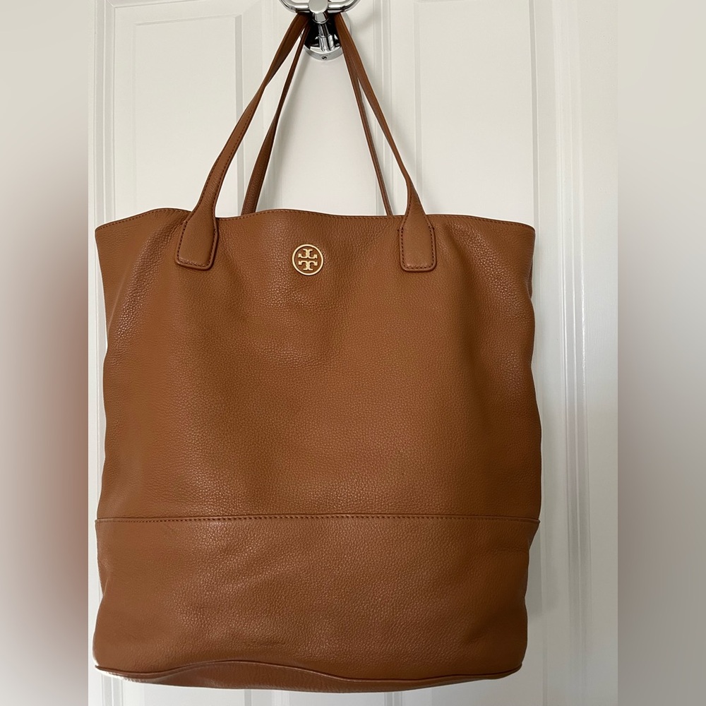Tory Burch Brown Tan Leather Tote Bag